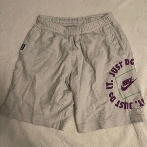 Nike Gray Shorts with Purple Logo